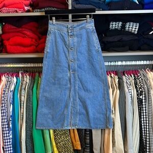 Zara Womens Denim Buttton Up Jean Skirt Size XS